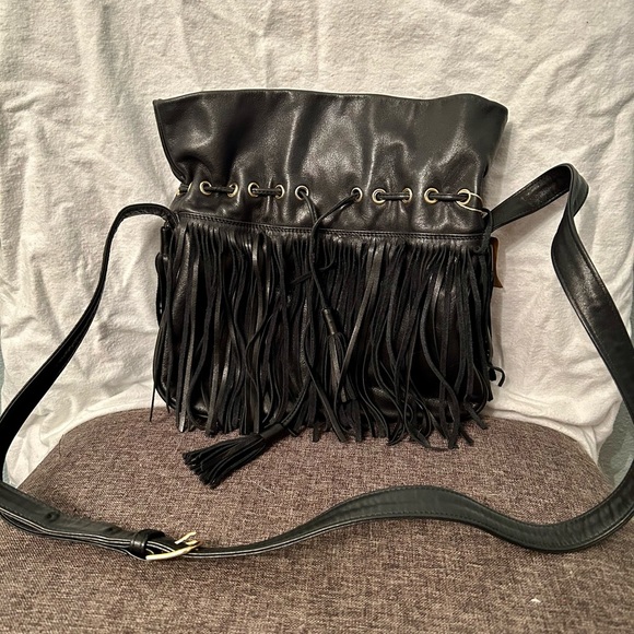 YSL Small Black Leather Fringe - Picture 4 of 8